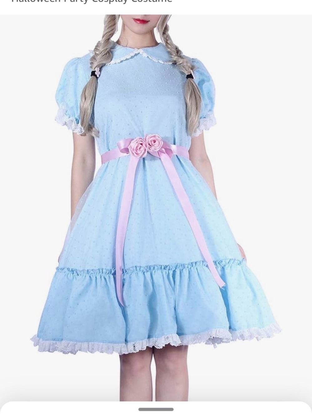 Light Blue Doll Dress with Pink Ribbon  sz 3XL